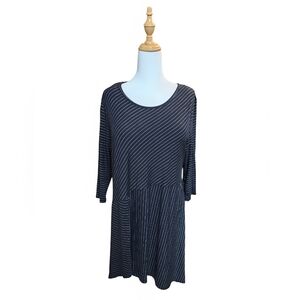 Striped Black and White Women's Long Top